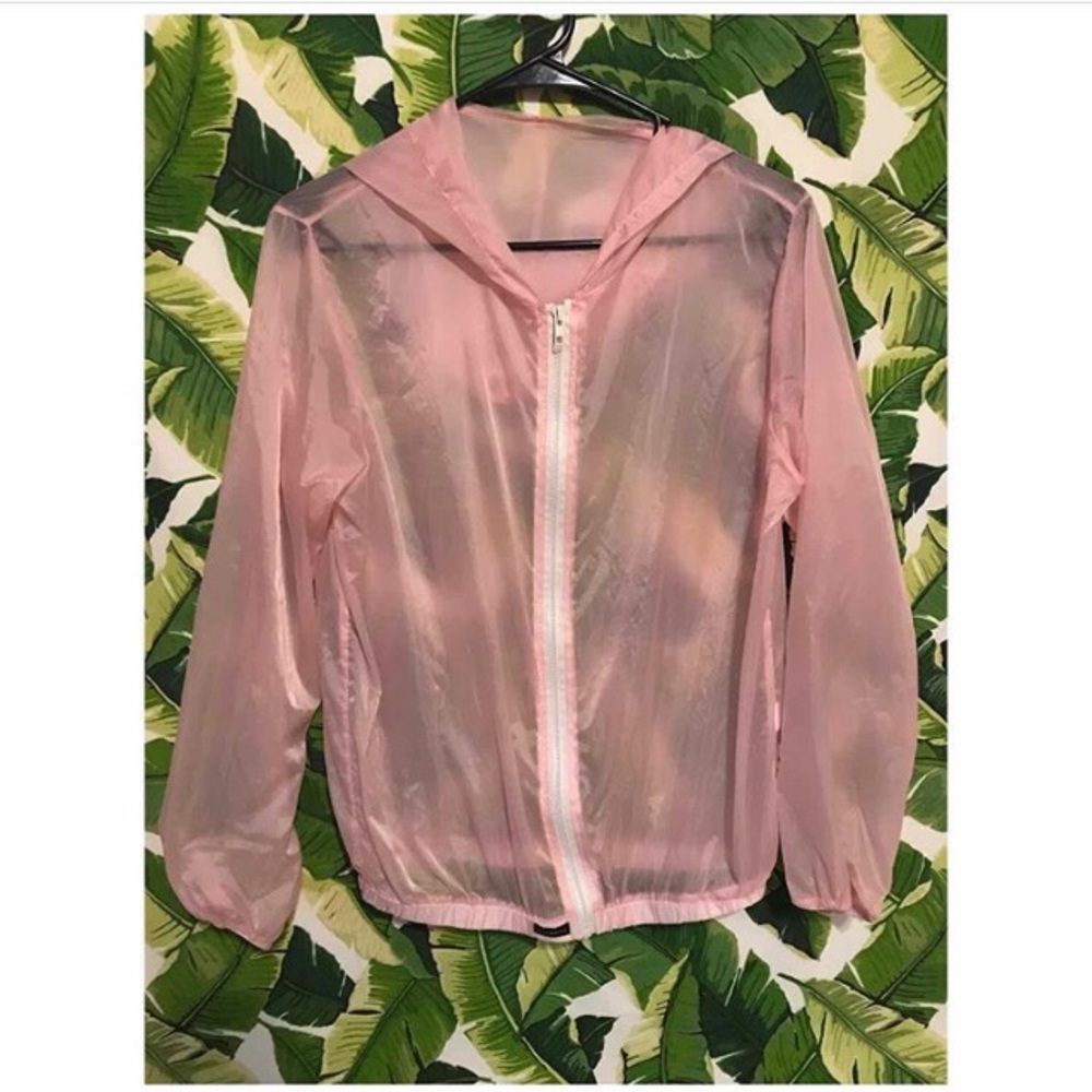 Shear pink windbreaker
